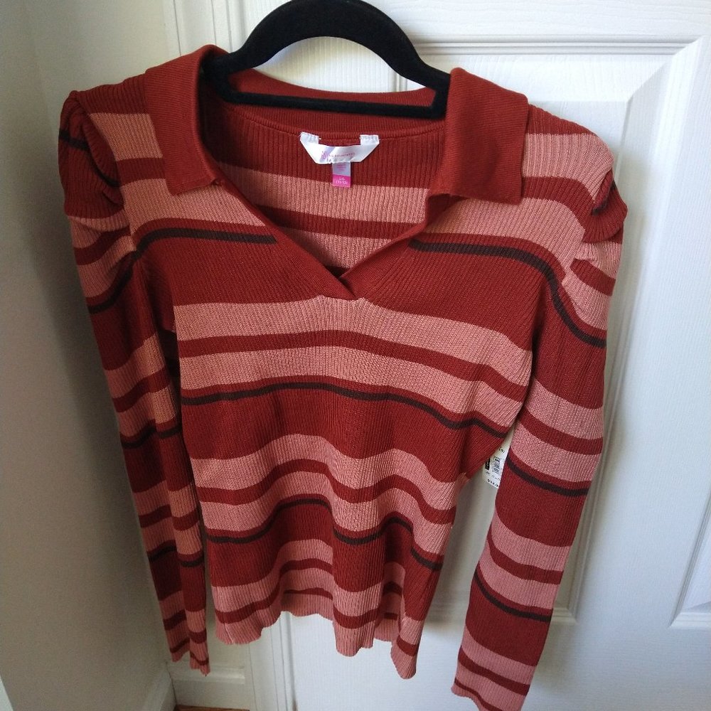 No Boundaries Orange Striped long sleeve